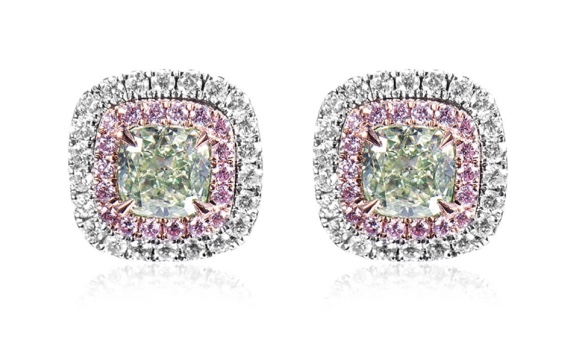 Fancy Green Diamond Earrings