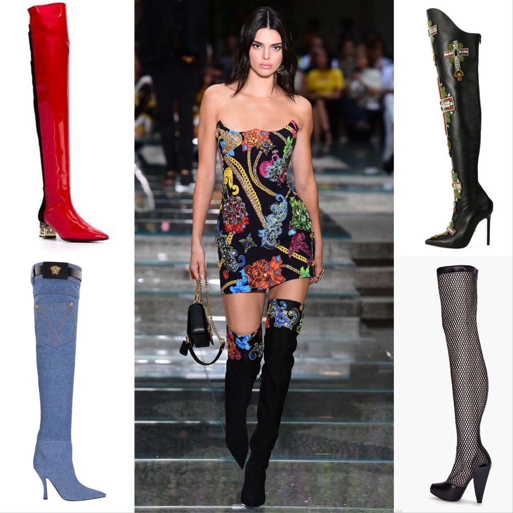 Kendall Jenner Versace Thigh High Boots